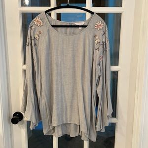 Lauren Conrad neutral Floral Blouse